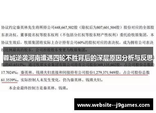 蓉城逆袭河南遭遇四轮不胜背后的深层原因分析与反思